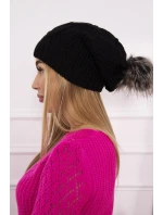 Sandra model 18750747 fleecová čepice černá - K-Fashion Sandra model 18750747 fleecová čepice černá - K-Fashion