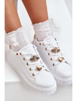 Dámské tenisky s ozdobami bílé model 21683081 - EVENTO Dámské tenisky s ozdobami bílé model 21683081 - EVENTO