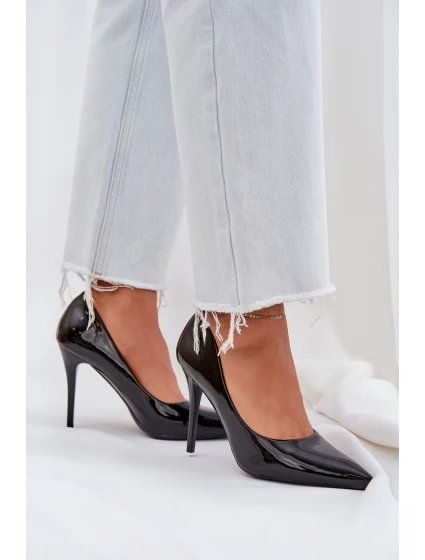 Lakované Lodičky Se  Černé model 21684522 - Boto