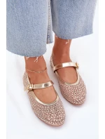 Zdobené Dámské Baletky S Pásem A Sponou Zlaté Avirae Zdobené Dámské Baletky S Pásem A Sponou Zlaté Avirae