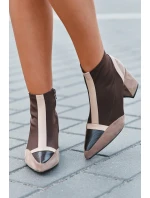 Dámské kotníkové boty na masivním podpatku na zip hnědé model 21709971 - Boto Dámské kotníkové boty na masivním podpatku na zip hnědé model 21709971 - Boto