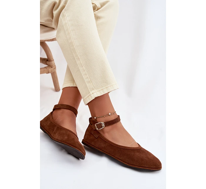 Baleríny z přírodního semiše Big Star TT274211 Camel