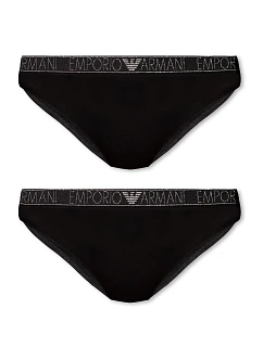 Dámské kalhotky 2PACK 163334 3F223 00020 černé - Emporio Armani