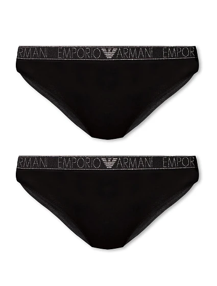 Dámské kalhotky 2PACK 163334 3F223 00020 černé - Emporio Armani
