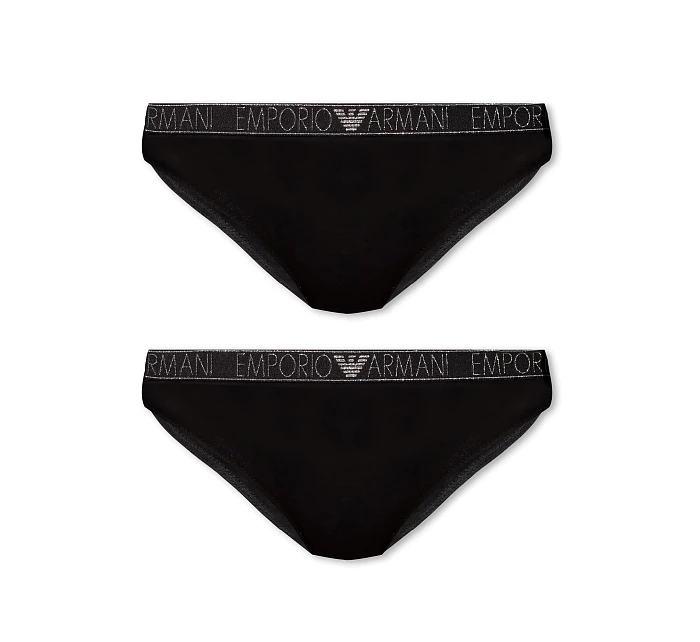 Dámské kalhotky 2PACK 163334 3F223 00020 černé - Emporio Armani