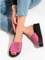 Jedinečné  nazouváky dámské růžové na klínku