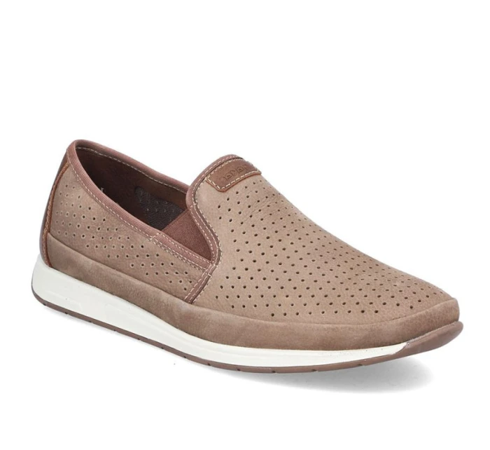 Skórzane męskie  brązowe model 22034143 - Rieker