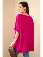 Halenka oversize s přívěskem tmavě fialová