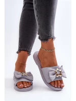 Dámské žabky s mašlí Levandulové Arsicada Dámské žabky s mašlí Levandulové Arsicada