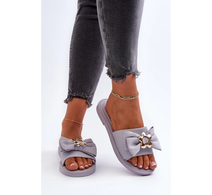 Dámské žabky s mašlí Levandulové Arsicada Dámské žabky s mašlí Levandulové Arsicada