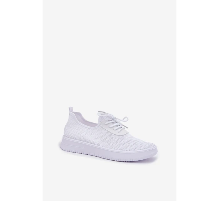 Dámské bílé textilní boty na platformě model 21702961 - Boto