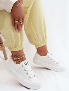 Dámské krajkové tenisky na platformě ISLA LACE WOMEN LOW model 22147260 Bílé - Lee