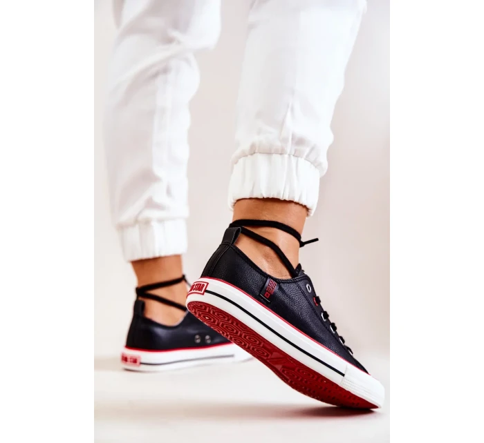 Leather Sneakers BIG STAR JJ274129 Black Leather Sneakers BIG STAR JJ274129 Black