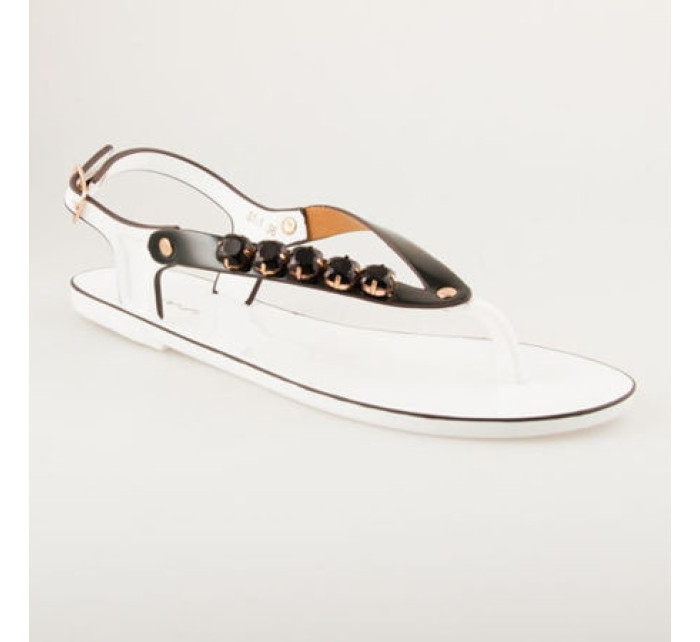 Fantastické bílo-černé gumové sandály