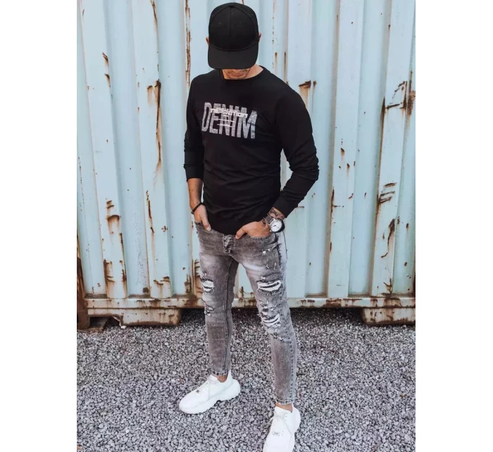 Pánská mikina s potiskem černá FashionStreet BX5359