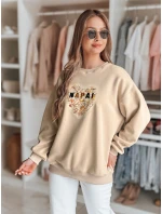 Dámská oversize mikina se srdcem SERDUCHOVA béžová FashionStreet BY1442