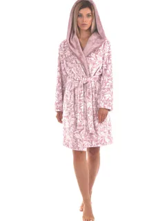 Dámský župan Flora s kapucí krátký 48564303 mauve mist - Vestis