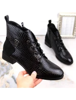 Filippo W PAW478A černé lakované zateplené boty s krokodýlem Filippo W PAW478A černé lakované zateplené boty s krokodýlem