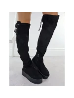 Dámské černé semišové boty na platformě model 21905119 - Big Star Dámské černé semišové boty na platformě model 21905119 - Big Star