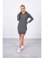 Šaty s kapucí grafitové