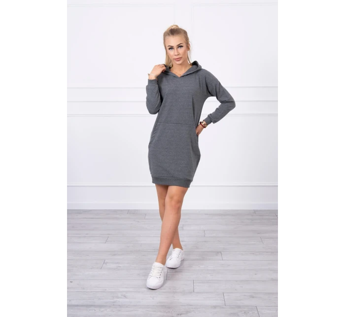 Šaty s kapucí grafitové