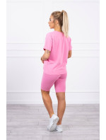 Komplet top+legginsy jasno różowy