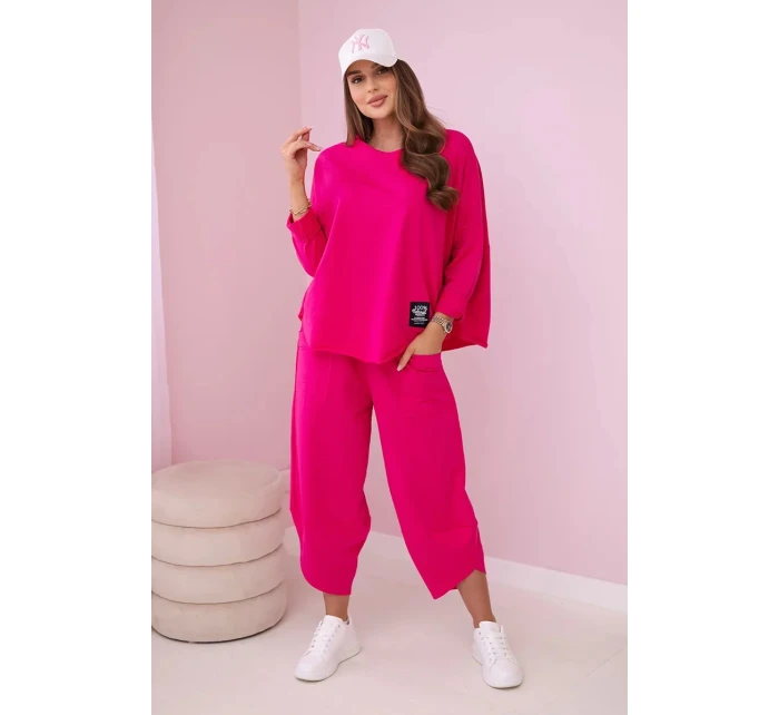 Bavlněná mikina kalhoty set fuchsie Bavlněná mikina kalhoty set fuchsie