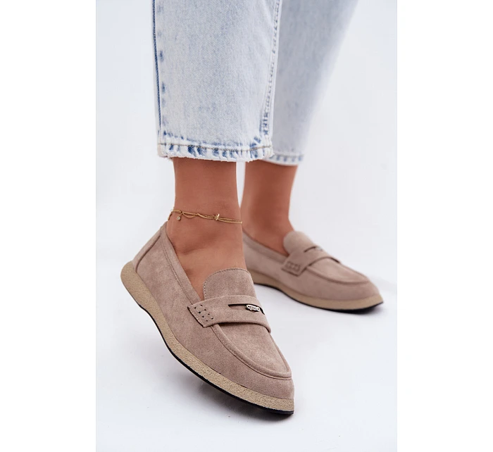 Dámské mokasíny z imitace semiše Vinceza Béžové