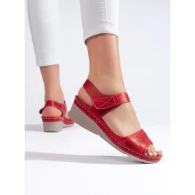 Komfortní dámské sandály červené platforma Komfortní dámské sandály červené platforma