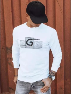 Pánská bílá mikina s potiskem FashionStreet BX5370