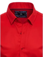 Pánská červená košile s krátkým rukávem FashionStreet KX0989