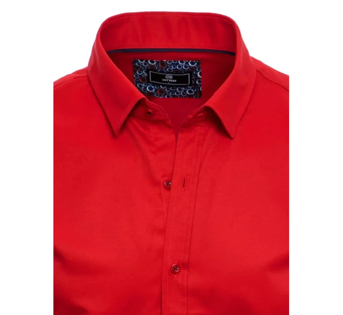 Pánská červená košile s krátkým rukávem FashionStreet KX0989
