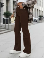 Jeansy damskie z wysokim stanem brązowe FashionStreet UY2910