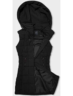 Černá dámská vesta s kapucí model 18956970 - J.STYLE Černá dámská vesta s kapucí model 18956970 - J.STYLE