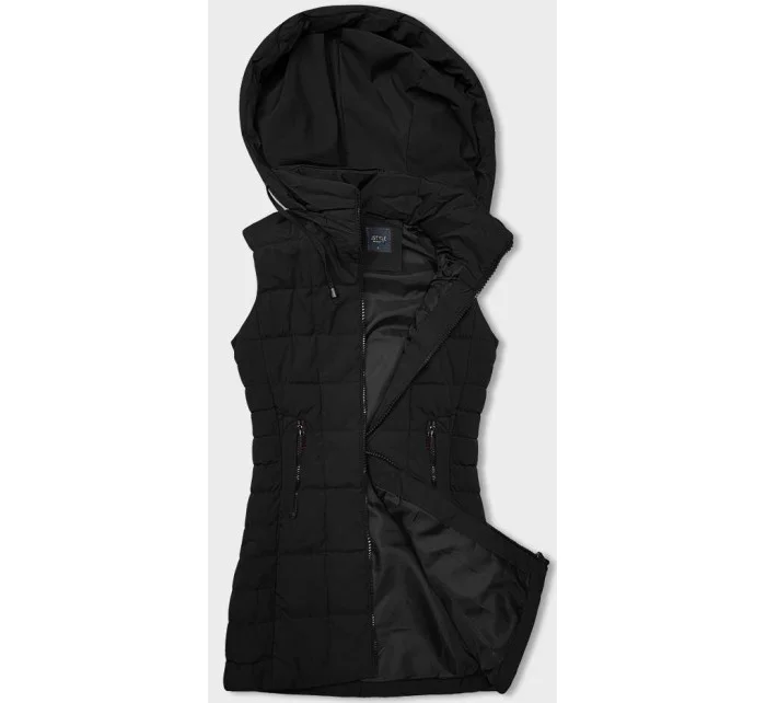 Černá dámská vesta s kapucí (16M9096-392)