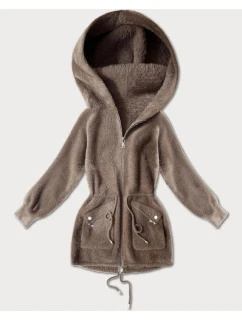 Přehoz přes oblečení typu alpaka ve velbloudí barvě s kapsami (W010#)