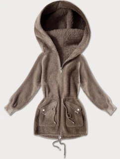 Přehoz přes oblečení typu alpaka ve velbloudí barvě s kapsami (W010#)