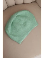Dámská čepice vlněná klasická hladká beanie K420 tmavě mátová