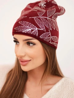 Dámská zimní čepice z vlny s dvojitým ohrnovacím lemem K426 oranžová