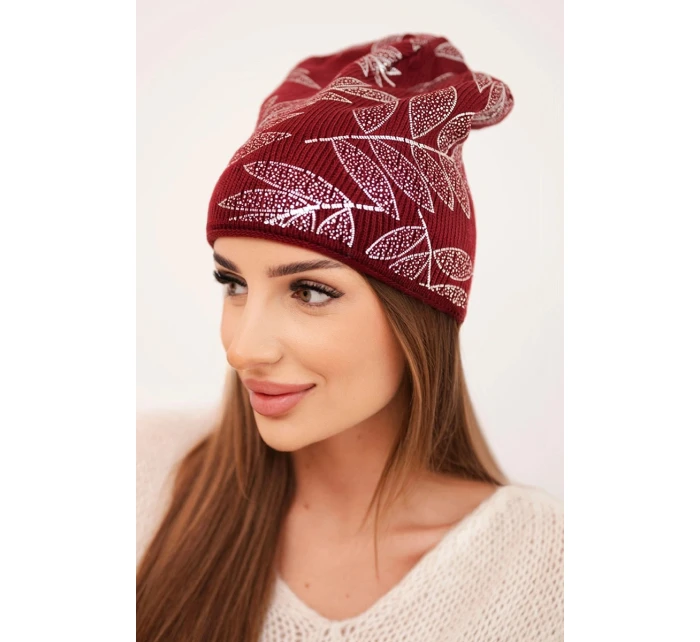 Dámská zimní čepice z vlny s dvojitým ohrnovacím lemem K426 oranžová