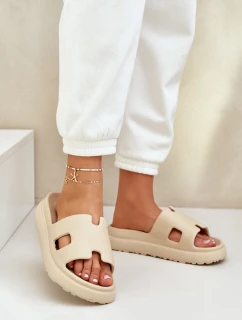 Pěnové Pantofle S Výřezem Béžové Neladith