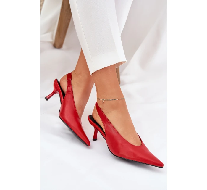 Lodičky S Otevřenou Patou Eko Kůže Červené Aricandia