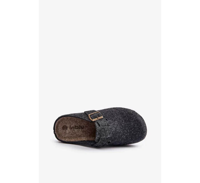 Pánské Pantofle S Přezkou Profilaktické Nazouváky Inblu Grafitové