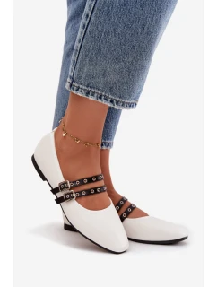 Dámské baleríny s pásky Deliora – bílé