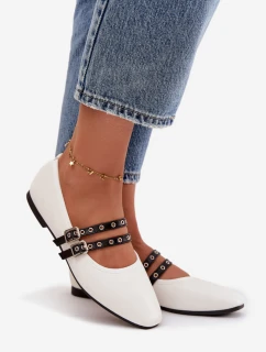 Dámské baleríny s pásky Deliora – bílé