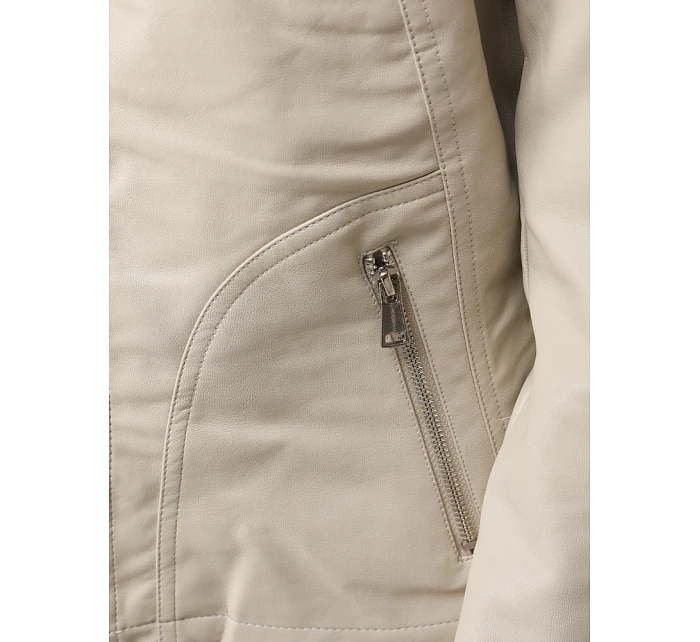 Kurtka skórzana damska szara model 22103279 - FashionStreet