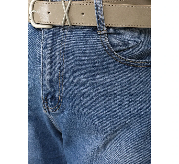 Jeansy damskie niebieskie z paskiem model 22102013 - FashionStreet