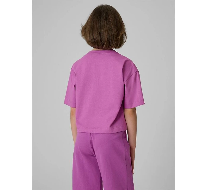 Dívčí volné tričko s potiskem 4F 4FJRSS26TTSHF3827-51S