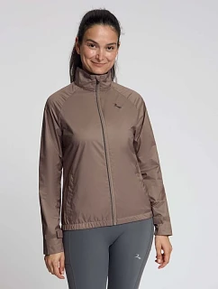 Běžecká bunda Rogelli ESSENTIAL, barva mokka, velikost M