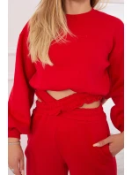 Zateplená souprava s krátkou mikinou červená Zateplená souprava s krátkou mikinou červená